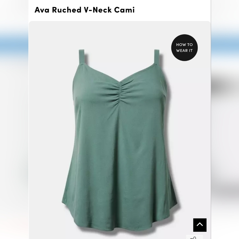 Torrid Green Ruched Sleeveless Camisole